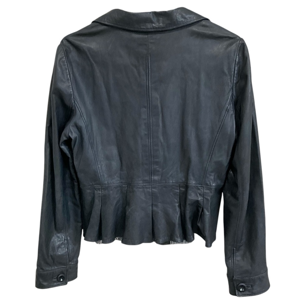Armani Collezioni Lamb Skin Black Soft Leather Jacket - Size 14 - Picture 4 of 9